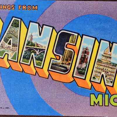 Greetings from Lansing, Mich. Postcard