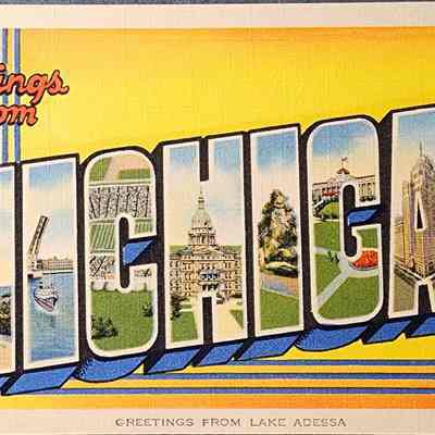 Greetings from Michigan Large Letter Postcard