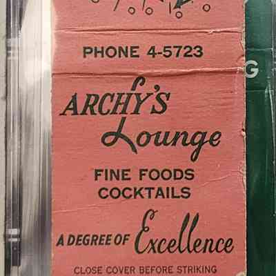 Archy's Lounge, Lansing, Mich., Matchbook