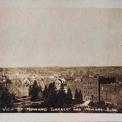 Bird's Eye View of Howard Terrace and Womans Bldg, M.A.C. RPPC
