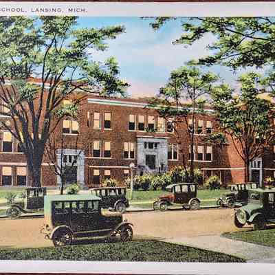 Lansing High School, Lansing, Mich. Postcard