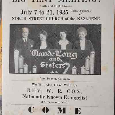 North Street Church of the Nazarene Big Tent Evangelist Flier