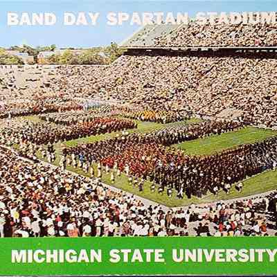 Band Day, Spartan Stadium, Michigan State University, Postcard