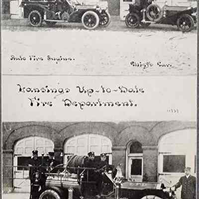 Lansing's Up-to-Date Fire Department Postcard