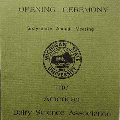 American Dairy Science Association 1971 Annual Meeting MSU Program