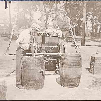 School Exterior Tractor RPPC