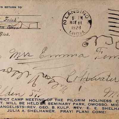 Lansing, Mich., 1928, Postal Cover
