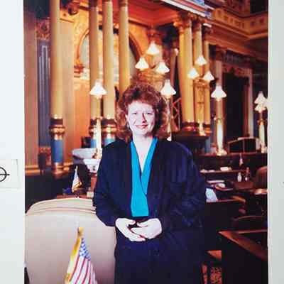 Sen. Debbie Stabenow on Senate Floor Photograph