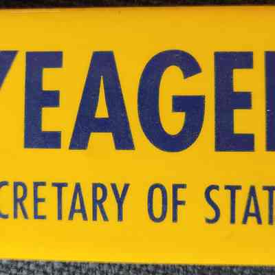 Yeager Secretary of State Rectangular Button