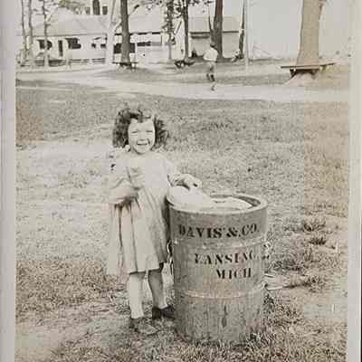 Girl at Park, Lansing RPPC