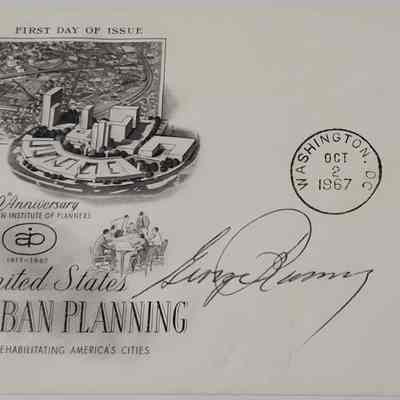 U.S. Urban Planning First Day Issue, 1967, Romney Signed