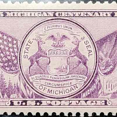 Michigan Centenary 3-Cent Stamp, 1935