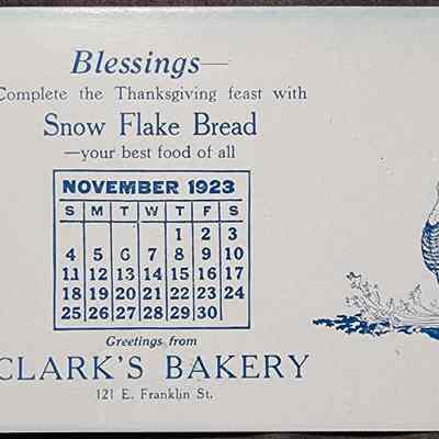 Clark's Bakery Advertising Blotter