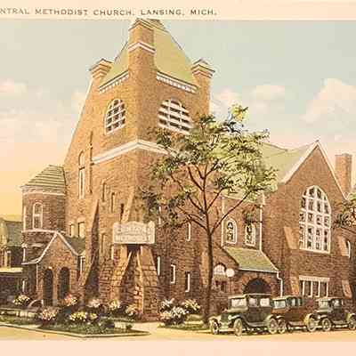 Central Methodist Church, Lansing, Mich., Postcard