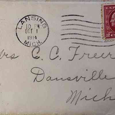 Lansing, Mich., 1914, Postal Cover