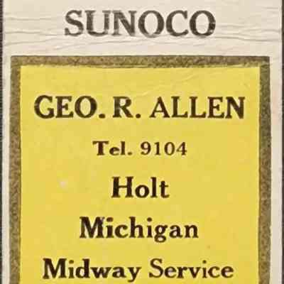 Geo. R. Allen Midway Service, Holt, Michigan Matchbook