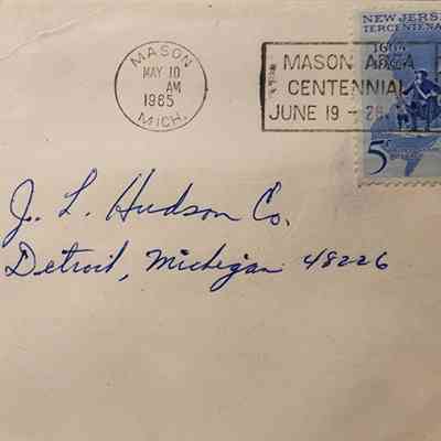 Mason Area Centennial, 1965, Postal Cover