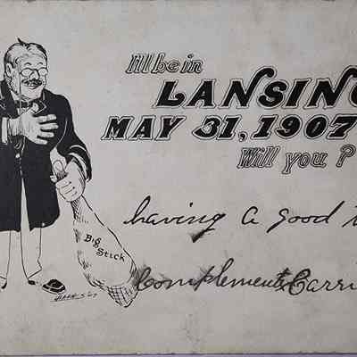 Roosevelt 1907 Lansing, Michigan Postcard