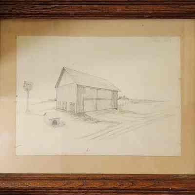 Barn Drawing by Hilda Menger