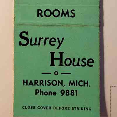 Surrey House, Harrison, Mich., Matchbook