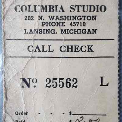 Columbia Studio Call Check