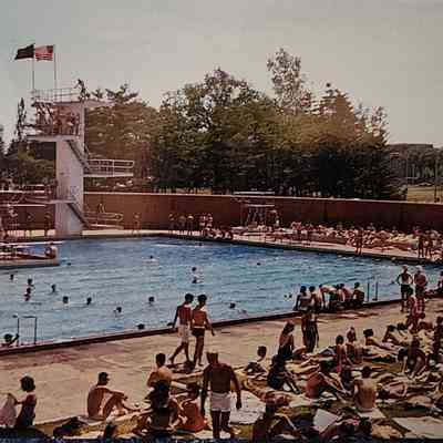 I.M. Pool Side, Michigan State University, East Lansing, Michigan, Postcard
