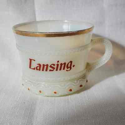 Lansing Heisey Custard Glass Souvenir Cup