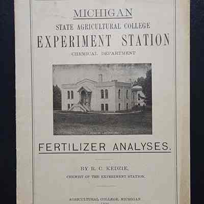 Fertilizer Analyses by R.C. Kedzie, MAC Experiment Station, 1896