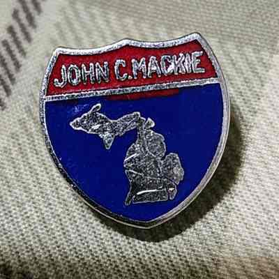 John C. Mackie Michigan Road Shield Lapel Pin