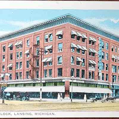 Tussing Block, Lansing, Michigan Postcard