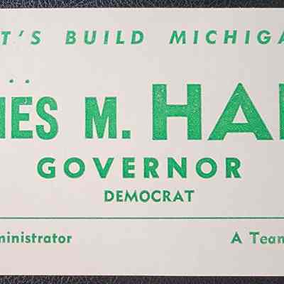 James M. Hare for Governor Card