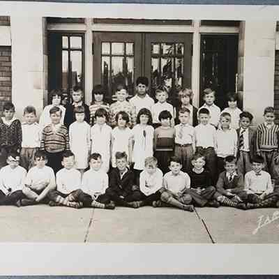 Cedar Street School 1930 Class RPPC by Larner