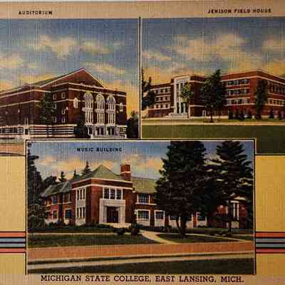 Michigan State College, East Lansing, Mich., Postcard