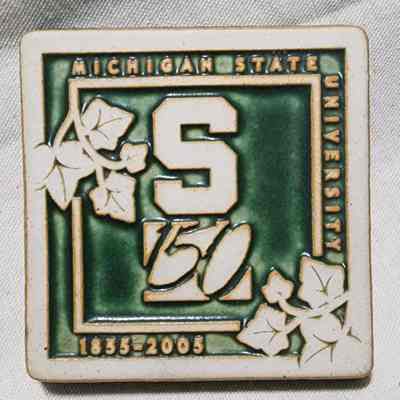 Michigan State University Sesquicentennial 2005 Pewabic Tile