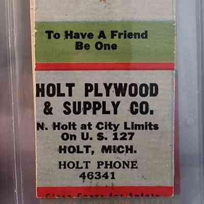 Holt Plywood & Supply Co., Holt, Mich., Matchbook