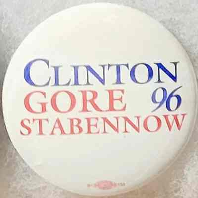 Clinton-Gore-Stabennow Error Coattail Button