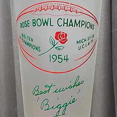Rose Bowl Champions 1954 Frosted Glass