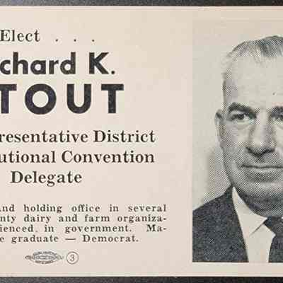 Richard K. Stout, Con Con Delegate Election Palm Card