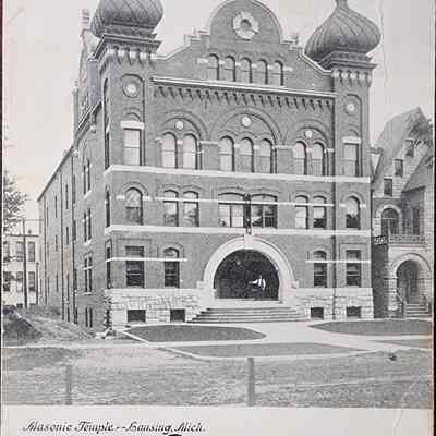 Masonic Temple, Lansing, Mich. Postcard