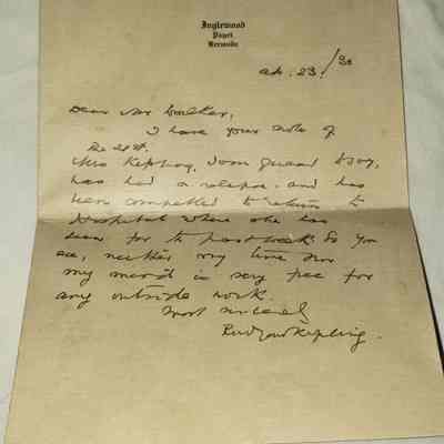 LETTER, FROM RUDYARD KIPLING