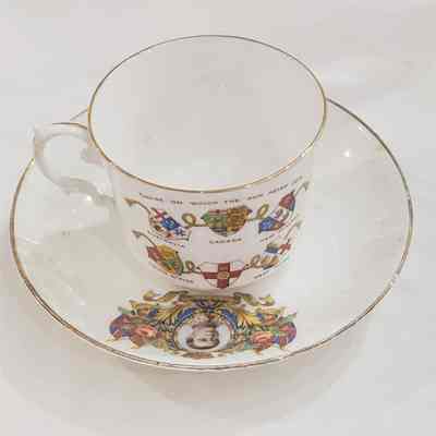 CHINA TEACUP AND SAUCER FOR CORONATION OF KING EDWARD VIII