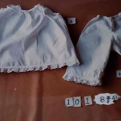 Doll's White Cotton Slip and Pants