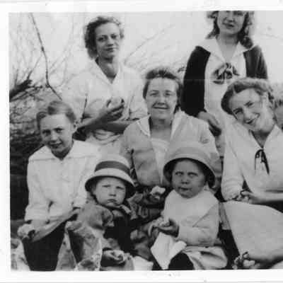 PH-1173- Katherine Haupt Rugen, Jeanette's Mother with Campfire Girls - young Jeanette, lower left