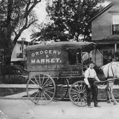 PH-0765a- August Rugen with horse and wagon