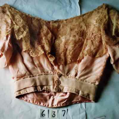 Dusty Rose Colored Bodice with Lace Collar