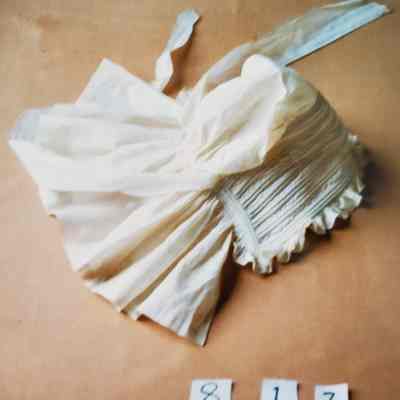 Fine Beige Cotton, Ruffled Bonnet