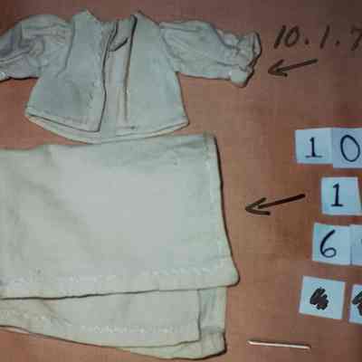 Small Cream Colored Doll Receiving Blanket with Feather Stitched Edges