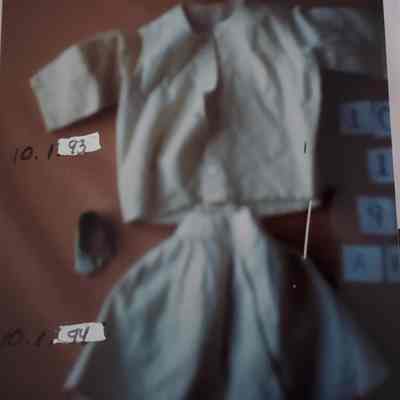 White Petticoat with Back Button Closure with Pink Selvage at Hem