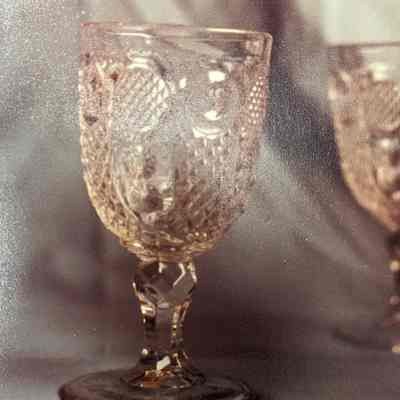 Six Pressed Glass Goblets