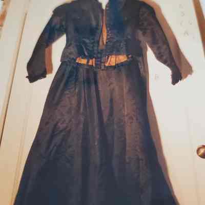 Black Silk Satin Bodice and Skirt